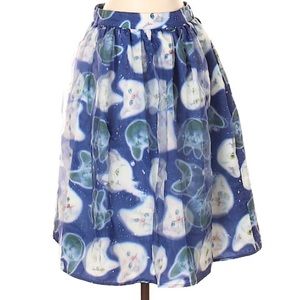 ModCloth Moon Collection Galaxy Cat Print Skirt